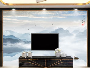 禪意水墨，東方氣韻 無(wú)框山水畫(huà)打造中式電視背景墻的藝術(shù)空間